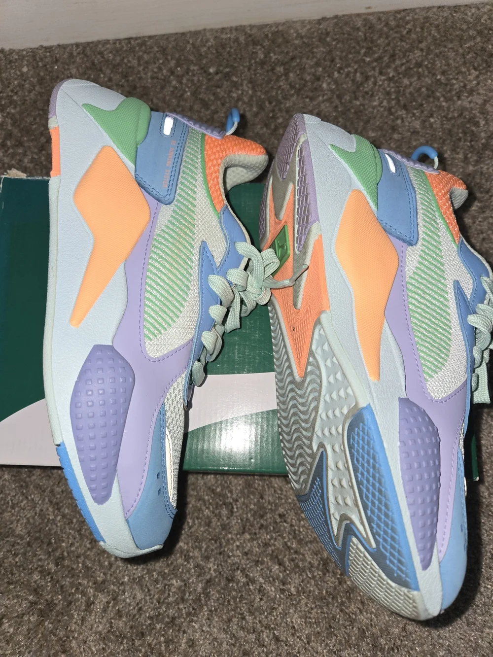 Puma RS-X Pastel Colorblock Sneakers Blue & Green Like New